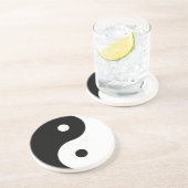 yin yang zwart wit symbool zandsteen onderzetter (Zijkant)