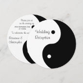 Yin Yang Zwart-Wit Trouwreceptie Kaart (Voorkant / Achterkant)