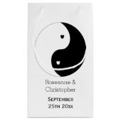 Yin Yang Zwart-witte harten ontwerp bruiloft Klein Cadeauzakje (Achterkant)