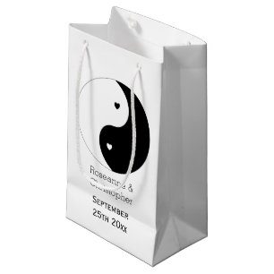 Yin Yang Zwart-witte harten ontwerp bruiloft Klein Cadeauzakje
