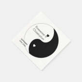 Yin Yang Zwart-witte harten ontwerp bruiloft Servet (Hoek)