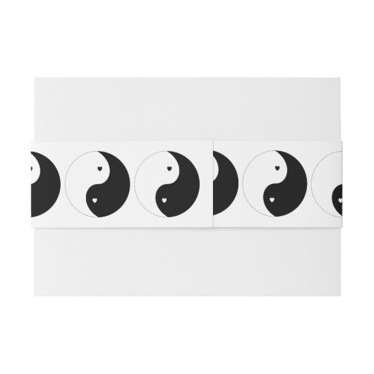 Yin Yang Zwart-witte harten ontwerp bruiloft Uitnodigingen Wikkel (Achterkant Voorbeeld)