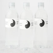 Yin Yang Zwart-witte harten ontwerp bruiloft Waterfles Etiket (Flessen)