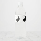 Yin Yang Zwart-witte harten ontwerp bruiloft Waterfles Etiket (Achterkant)