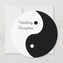 Yin Yang Zwart-Witte Trouwreceptie Kaart