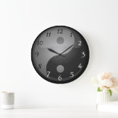 Yin yang zwarte en witte cijfers grote klok (Huis)