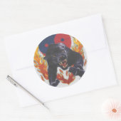 Yin & Yang zwarte panter Ronde Sticker (Envelop)