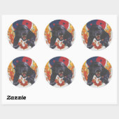 Yin & Yang zwarte panter Ronde Sticker (Vel)