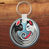 🐱 Yin Yang Zwarte Witte Katten Catafans Geschenk  Sleutelhanger (Achterkant)