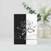 Yin Yang Zwarte Witte Lotusbloem Briefkaart (Staand voorkant)