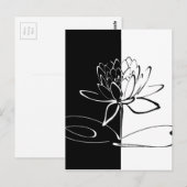 Yin Yang Zwarte Witte Lotusbloem Briefkaart (Voorkant / Achterkant)