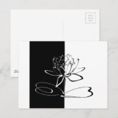 Yin Yang Zwarte Witte Lotusbloem Briefkaart (Voorkant / Achterkant)