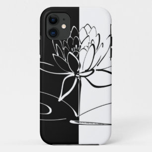 Yin Yang Zwarte Witte Lotusbloem Case-Mate iPhone Case