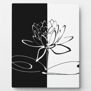 Yin Yang Zwarte Witte Lotusbloem Fotoplaat