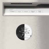 Yin Yang Zwarte Witte Lotusbloem Magneet (Insitu (Vaatwasser))