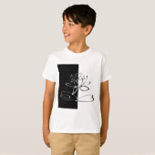 Yin Yang Zwarte Witte Lotusbloem T-shirt (Voorkant volledig)
