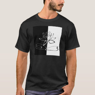 Yin Yang Zwarte Witte Lotusbloem T-shirt
