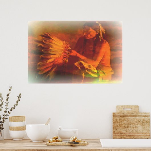 YIndian Feather Poster (Keuken)