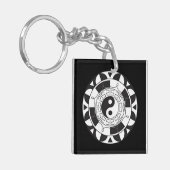 Ying en Yang Aziatische Symbool Betekenis Sleutelh Sleutelhanger (Voorkant Links)