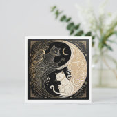 Ying en Yang Cats Kaart (Staand voorkant)