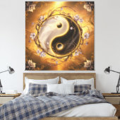 Ying en Yang Heilig Symbool Canvas Afdruk (Insitu (Slaapkamer))