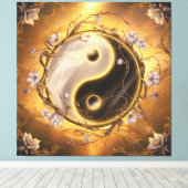 Ying en Yang Heilig Symbool Canvas Afdruk (Insitu (Houten vloer))