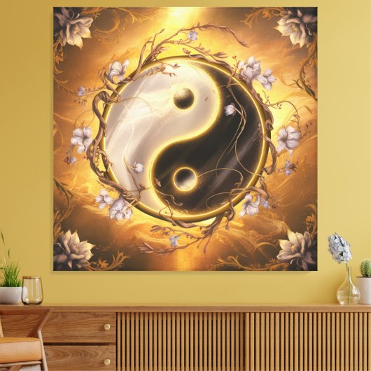 Ying en Yang Heilig Symbool Canvas Afdruk (Insitu (Woonkamer))