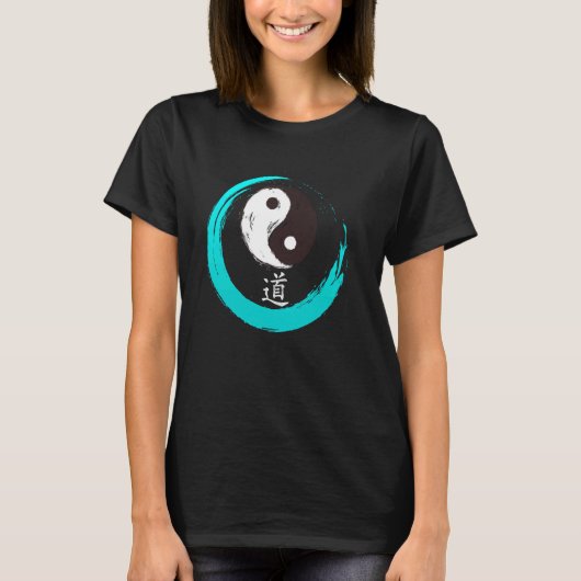 Ying en Yang Lichaam en Ziel Chinese symbolen Chin T-shirt (Voorkant)