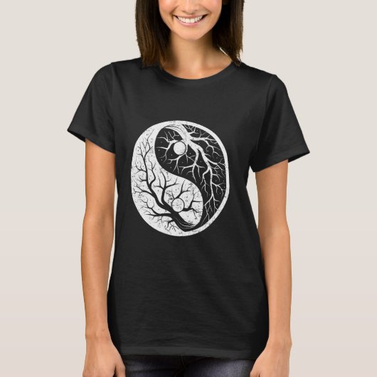 Ying en Yang Trees China symboliseert het Chinese T-shirt (Voorkant)
