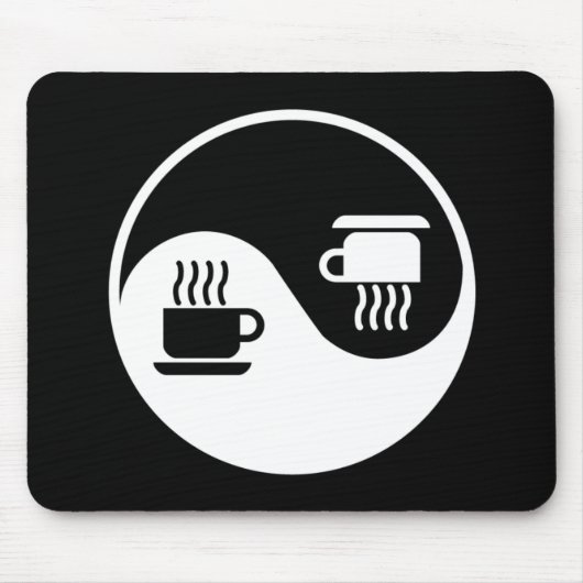 Ying en Yang van koffie Muismat (Voorkant)