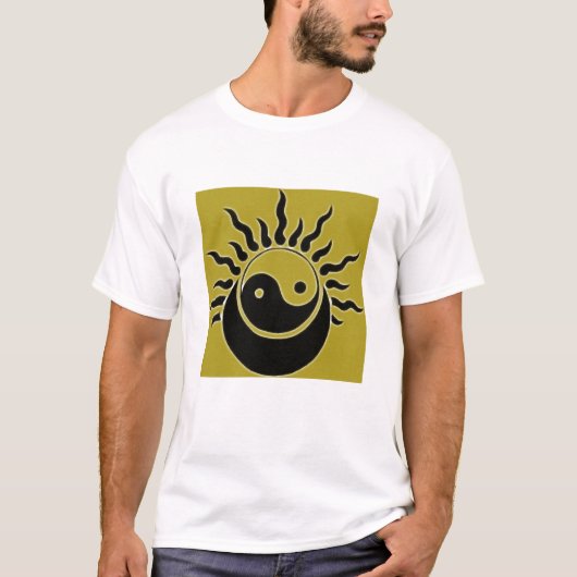 ying yan dorado con luna y sol t-shirt (Voorkant)