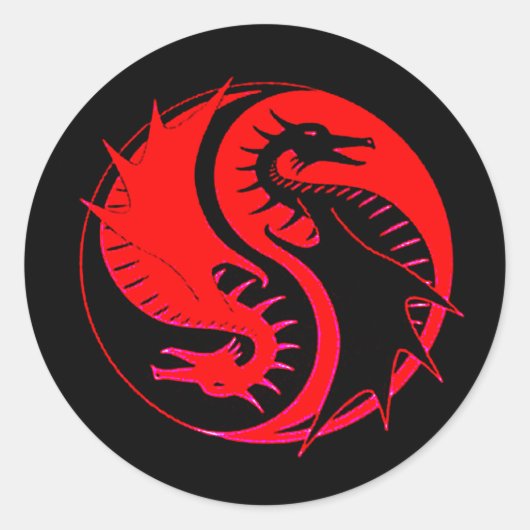 Ying Yang 3 Ronde Sticker (Voorkant)