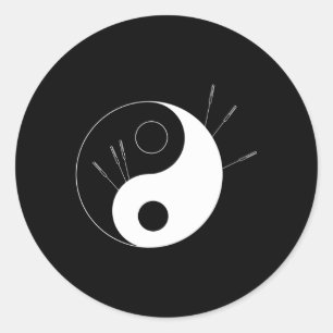 Ying Yang Acupunctuur Therapeut Ronde Sticker