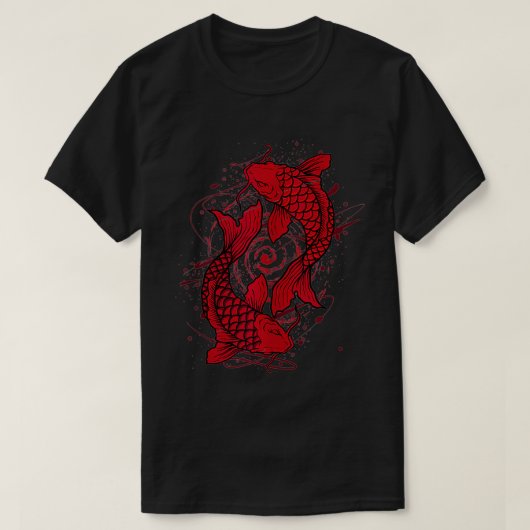  Ying Yang Asian Koi Fish Japeses T-shirt (Design voorkant)