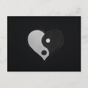 Ying Yang (B&W) Heart Products Briefkaart