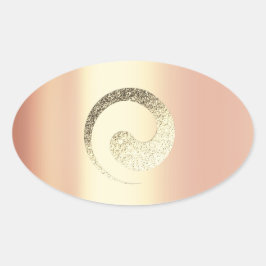 Ying Yang Balance Roos Gold Pace Spiritueel Infini Ovale Sticker