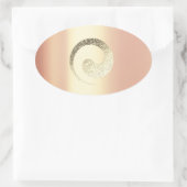 Ying Yang Balance Roos Gold Pace Spiritueel Infini Ovale Sticker (Tas)