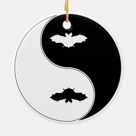 Ying Yang Bat Keramisch Ornament (Achterkant)