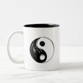 Ying Yang - Black Edition Tweekleurige Koffiemok (Links)