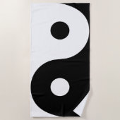 Ying Yang Black en White Beach Towel Strandlaken (Voorkant)