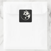 Ying Yang Bonsai Tree Enso Circle Zen Vierkante Sticker (Tas)