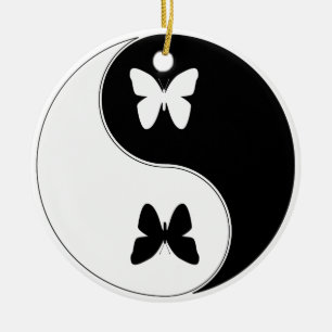 Ying Yang Butterfly Keramisch Ornament