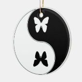 Ying Yang Butterfly Keramisch Ornament (Links)