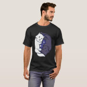 Ying Yang Cat Black and White Cute T-shirt (Voorkant volledig)