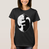 Ying Yang Cat Mannen Vrouwen T-shirt (Voorkant)