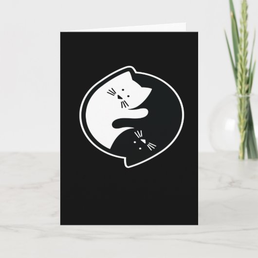 Ying Yang Cat Meditation Kaart (Voorkant)