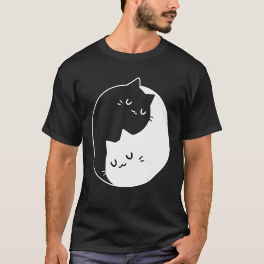 Ying Yang Cats Cat T-shirt T-shirt 1 (Voorkant)