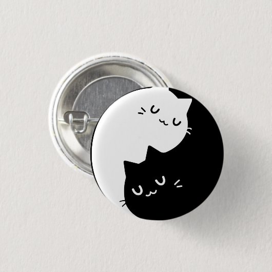 Ying Yang Cats Ronde Button 3,2 Cm (Voorkant /achterkant)