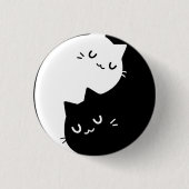 Ying Yang Cats Ronde Button 3,2 Cm (Voorkant)
