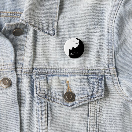 Ying Yang Cats Ronde Button 3,2 Cm (In situ)
